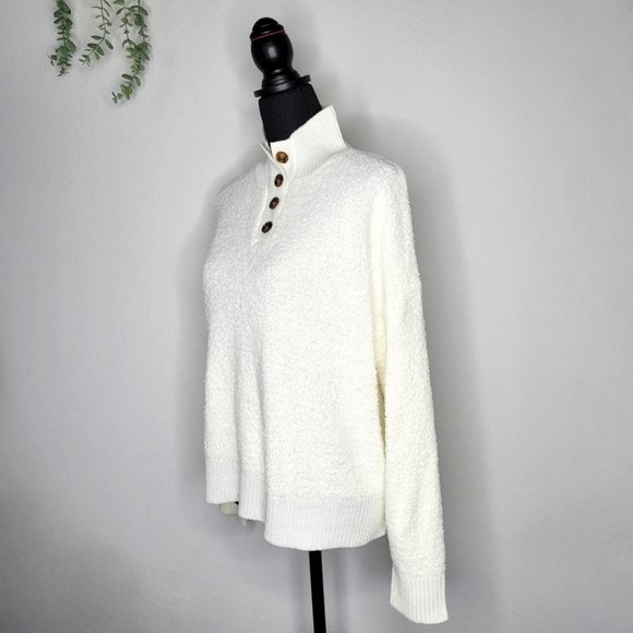 WHITE KNITTED TURTLENECK SWEATER OVERSIZED - Picture 4 of 6